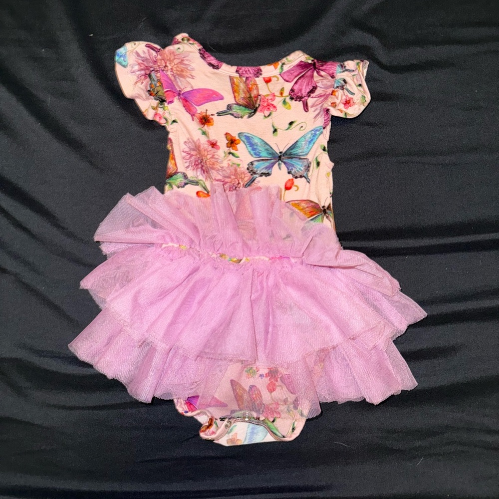 Posh Peanut Floral Butterfly Baby Dress